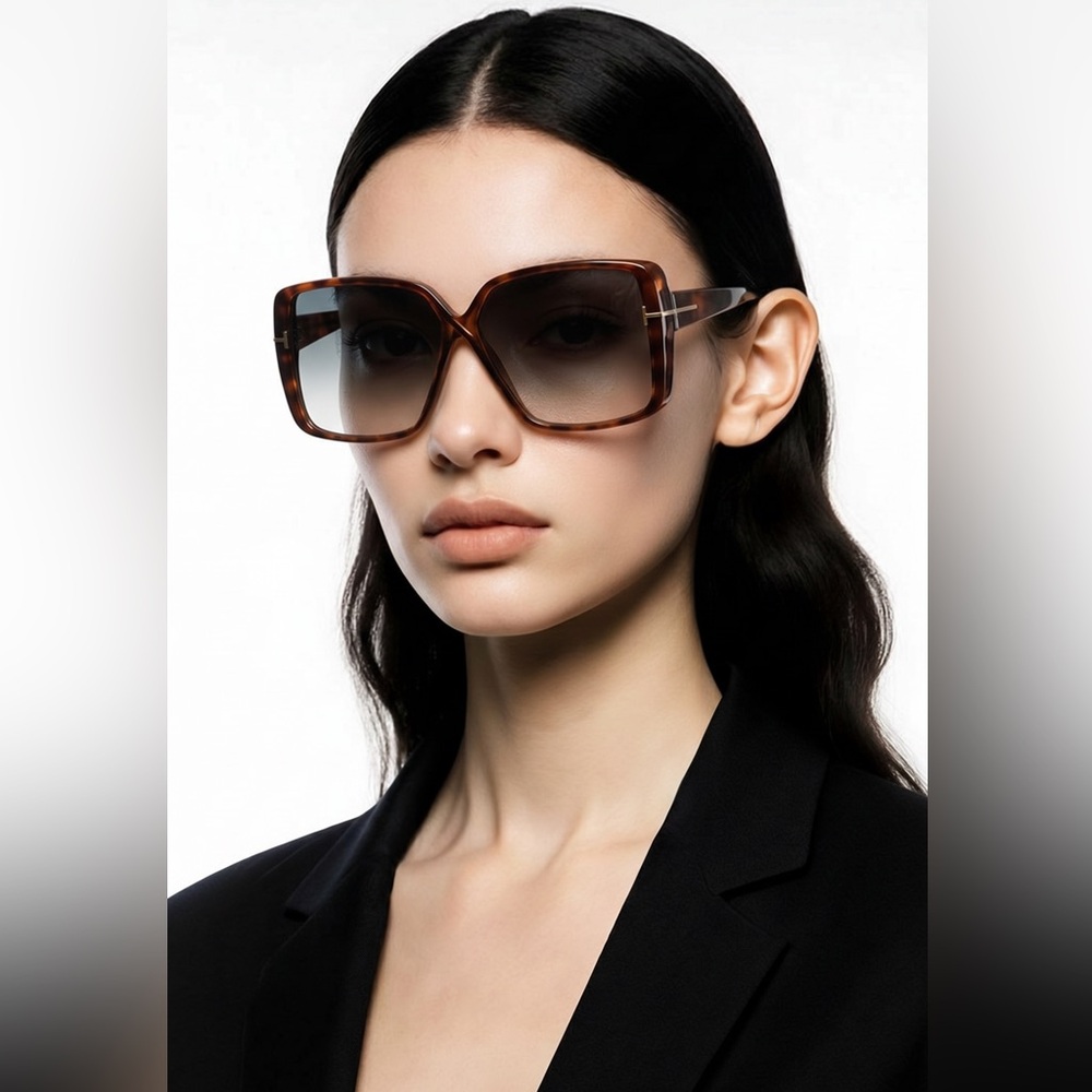 New Authentic Tom Ford Women's Gradient Brown Sunglasses TF1117 53p - Picture 4 of 14